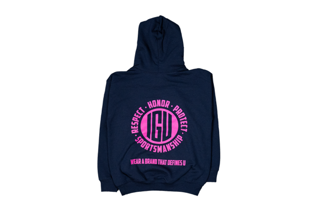 Blue Youth I GOT U® Hoodie Pink Logo